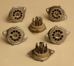 Set of 6 vintage ceramic decal sockets.
