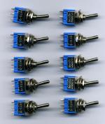 Set of 10 Unipolar Invertors Switches SPDT with Lever