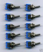 Set of 10 Bipolar Invertors Switches DPDT with Lever