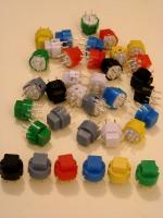 Assortment of 30 Miniatures Push Knobs with Colored Cabochon