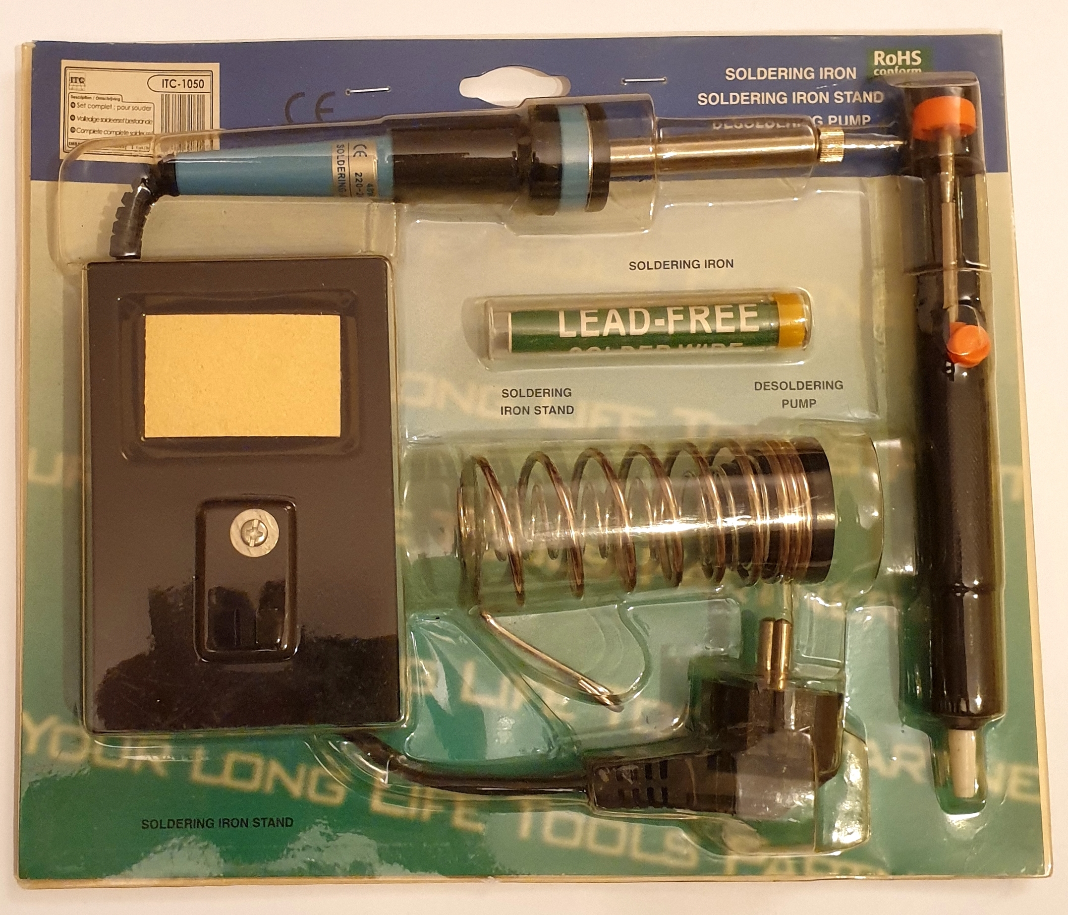 Bysameyee Kit de fer à souder outil de soudage à température réglable 60W pour lélectronique avec pompe à dessouder Support de fer à souder Tournevis Pince à fil en étain Sac de rangement 